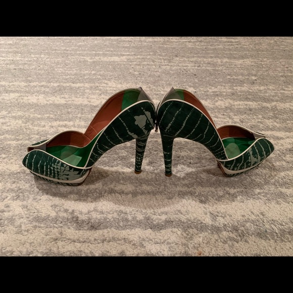 Guillaume Hinfray green reptile embossed heels - Picture 6 of 8